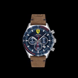 Ferrari  Uhr Pilota Evo Chrono Braun Leder FE0830711