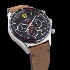 Ferrari  Uhr Pilota Evo Chrono Braun Leder FE0830711