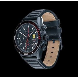 Ferrari Chrono Watch Pilota Evo Black Quilted Leather FE0830774