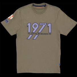 T-shirt Steve McQueen Le Mans 1971 Kaki Green SQ222TSM13-324 - men