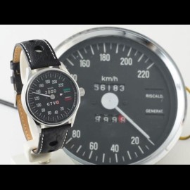 Alfa Romeo 2000 GTV Tachometer Uhr Chrom Gehause / schwarz Hintergrund / weiße Zahlen