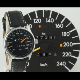 Mercedes-Benz W126 Tachometer Uhr Chrom Gehause / schwarz Hintergrund / weiße Zahlen