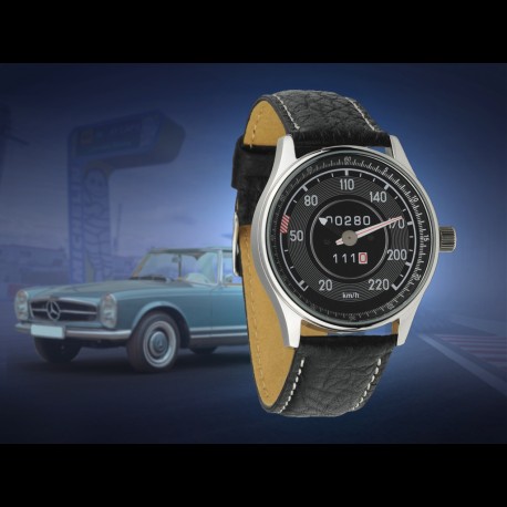 Mercedes-Benz 280 SL W111 Tachometer Uhr Chrom Gehause / schwarz Hintergrund  / weiße Zahlen - Elfershop