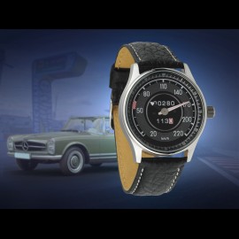 Mercedes-Benz Pagode 280 SL W113 Tachometer Uhr Chrom Gehause / schwarz Hintergrund / weiße Zahlen