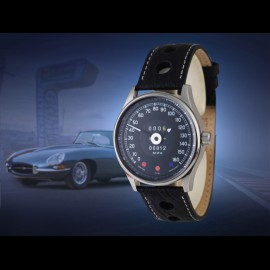 Jaguar E-Type speedometer Watch chrome case / chrome dial / white numbers Jaguar E-Type speedometer Watch chrome case / chrome dial / white numbers