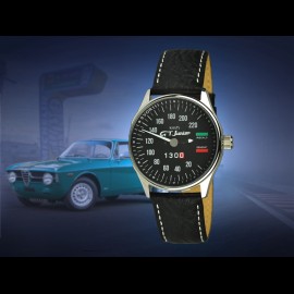 Alfa Romeo Giulia 1300 GT Junior Tachometer Uhr Chrom Gehause / schwarz Hintergrund / weiße Zahlen
