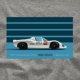 T-Shirt Porsche 910/6 n° 20 Endurance Grey Hero Seven - men
