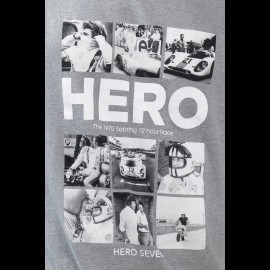 T-Shirt Steve McQueen Mosaique 12h Sebring 1970 Grey Hero Seven - men