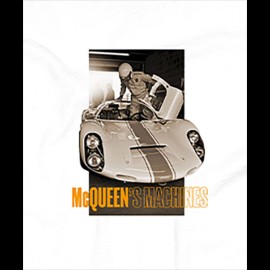 T-Shirt Steve McQueen Porsche 906 White Hero Seven - men