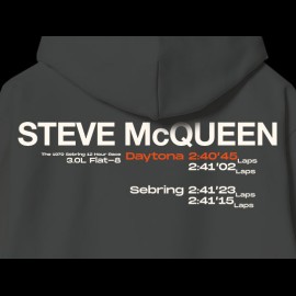 Sweatshirt Hoodie Steve McQueen Chrono 12h Sebring 1970 Dunkelgrau Hero Seven - Herren