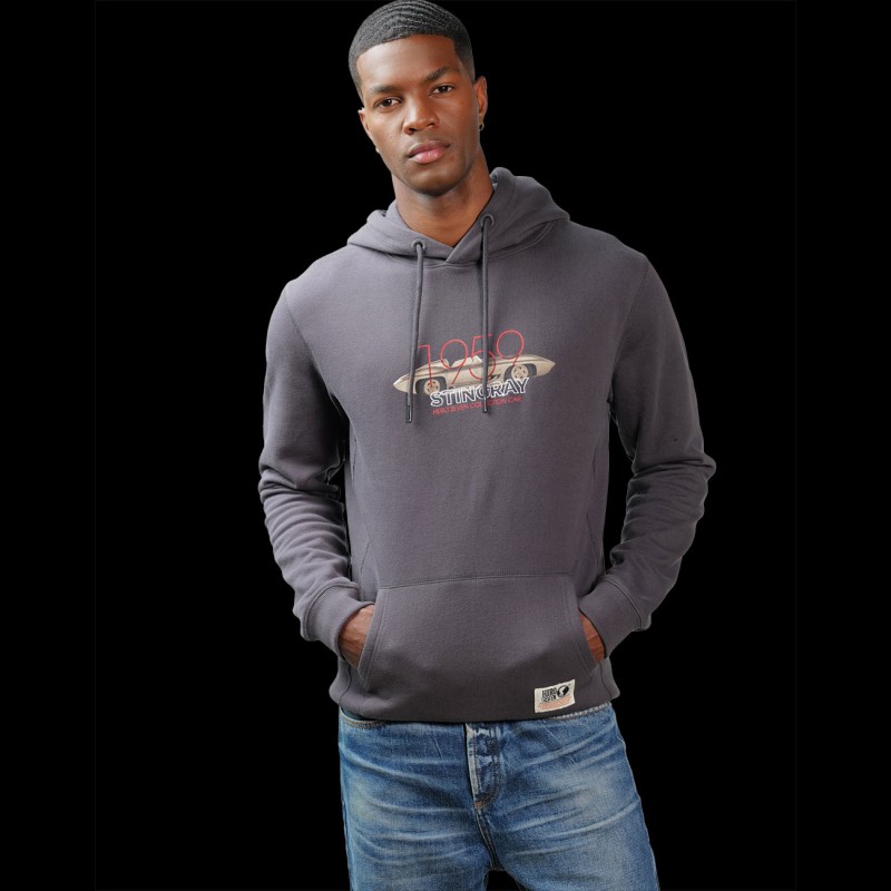 Sweatshirt 1959 Corvette Stingray Racer Hoodie Gray Hero Seven - men Sweatshirt 1959 Corvette Stingray Racer Hoodie Gray Hero Seven - men