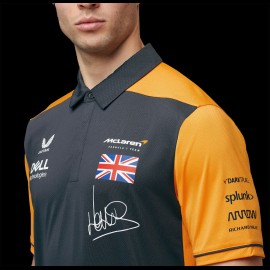Polo-Shirt McLaren F1 Lando Norris Nr. 4 Driver Anthracite Grey / Papaya Orange TM0811 - herren