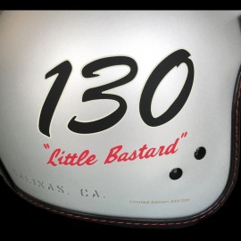 Helmet James Dean n° 130 Little Bastard matt grey / checkered stripe