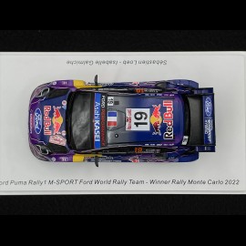 Ford Puma Rally1 M-Sport n°19 Sébastien Loeb Sieger Rallye Monte Carlo 2022 1/43 Spark S6697