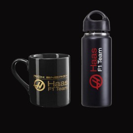 Tasse + Isolierflasche Haas F1 Schumacher Magnussen Schwarz