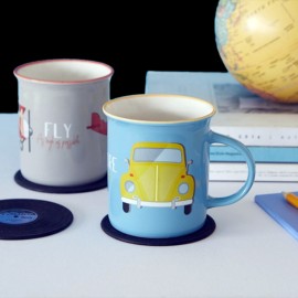 VW Käfer Tasse Keramik Blau 27596