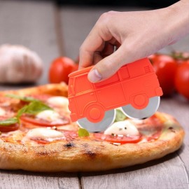 VW Bulli Pizzaschneider ABS Plastik/inox Rot 27097