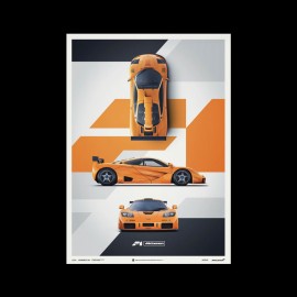 McLaren F1 GTR Papaya Orange Poster