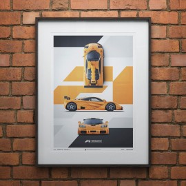 McLaren F1 GTR Papaya Orange Poster