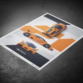 McLaren F1 GTR Papaya Orange Poster