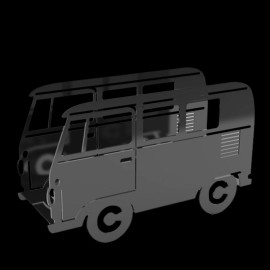 VW Bulli Zeitungsständer Metall Schwarz 26123