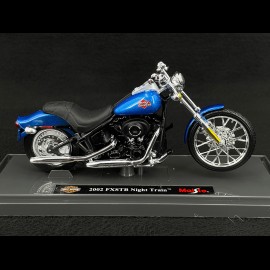 Moto Harley Davidson 1450 FXSTB Night Train 2002 Blau 1/18 Maisto 39360