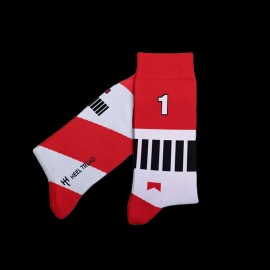 Inspiration McLaren MP4 n°1 1991 Ayrton Senna Socken Rot / Weiß - Unisex - Größe 41/46