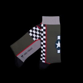 Inspiration P51 Mustang socks Gris / Noir - unisex - Size 41/46