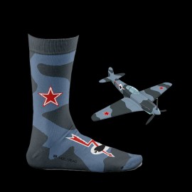 Inspiration Yak-9 Socken Blau - Unisex - Größe 41/46