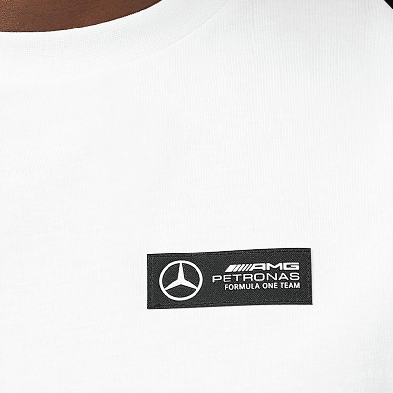 T-shirt Officiel Mercedes-AMG Petronas F1 - Blanc - Réplique Des Pilotes - XS