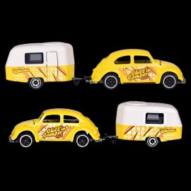 VW Käfer Chillin Camper mit Anhänger Eriba Puck The Originals Trailer 1/64 Majorette 212055007