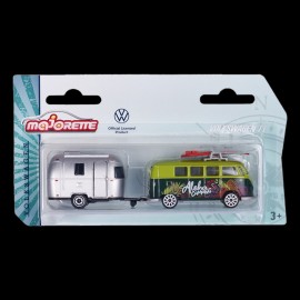 VW T1 Combi Aloha Camp mit Anhänger Airstream The Originals Trailer 1/64 Majorette 212055007
