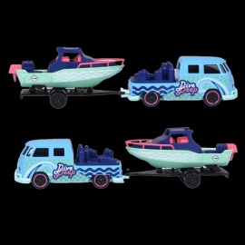 VW T1 Combi Pickup Dive Deep mit Anhänger Boot The Originals Trailer 1/64 Majorette 212055007