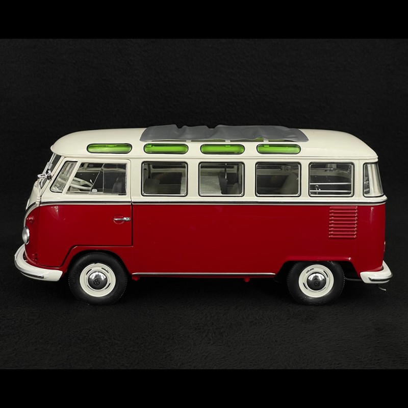 Volkswagen Transporter Bulli T1b Samba 1962 Rot / Weiß 1/18 Schuco 450044800