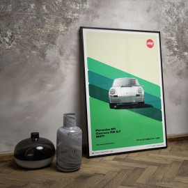 Poster Porsche 911 Carrera RS 2.7 1973 Weiß - 50th Anniversary