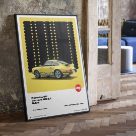 Poster Porsche 911 Carrera RS 2.7 1973 Speed Yellow - 50th Anniversary