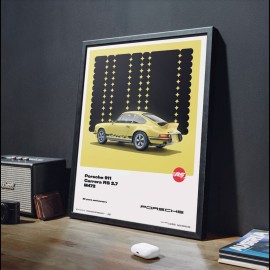 Poster Porsche 911 Carrera RS 2.7 1973 Speedgelb - 50th Anniversary