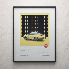 Poster Porsche 911 Carrera RS 2.7 1973 Speed Yellow - 50th Anniversary Limited Edition