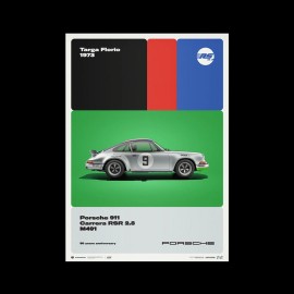 Poster Porsche 911 Carrera RS 2.7 Targa Florio 1973 - 50th Anniversary Limited Edition