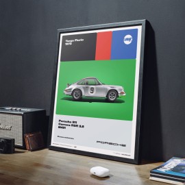Poster Porsche 911 Carrera RS 2.7 Targa Florio 1973 - 50th Anniversary