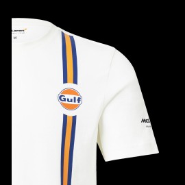 T-Shirt Gulf McLaren F1 Team Norris Piastri White TM3406 - men