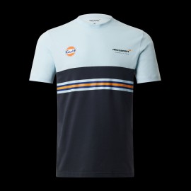 T-Shirt Gulf McLaren F1 Team Norris Piastri Blue / Black / Orange TM3407 - men