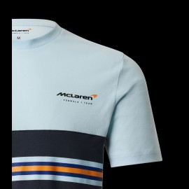 T-Shirt Gulf McLaren F1 Team Norris Piastri Blue / Black / Orange TM3407 - men