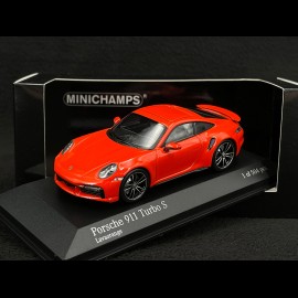 Porsche 911 Turbo S Coupe Type 992 2020 Lava Orange 1/43 Minichamps 410069476