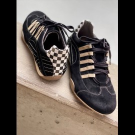 Sneaker / basket shoes Style race driver Black / Cream - men