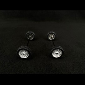 Set of 4 Wheels and BBS rims for Porsche Silver Metallic 1/18 Ixo Models 18SET009W