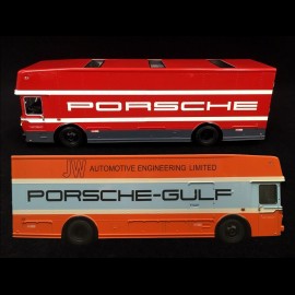 Duo Truck Mercedes O317 Porsche Motorsport Gulf Transporter 1/43 Schuco
