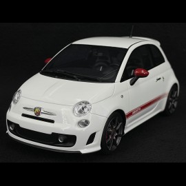Fiat 500 Abarth 595 2010 Gara White / Red 1/18 Top Speed TS0397