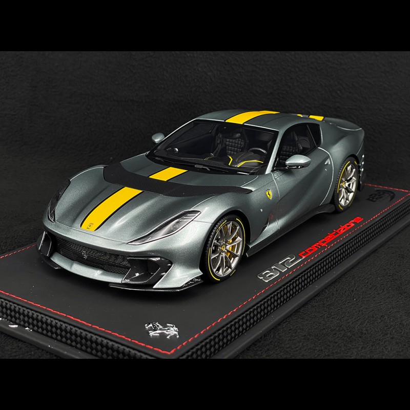 Ferrari 812 Competizione 2021 Coburn Grey / Yellow 1/18 BBR Models