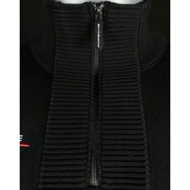 Duo Porsche Hugo Boss Knitted quarter-zip sweater + Porsche Motorsport Cap Perforated Black - men